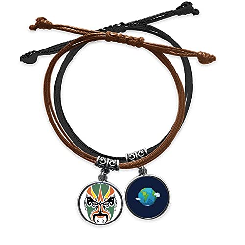Pulsera de cuero de la Ópera de Pekín ajustable para evitar molestias en la piel