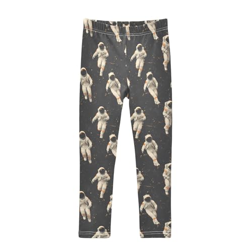 ALAZA Girls' Leggings Children's Yoga Pants Skinny Printed Dance Astronauts Comfortable 4T