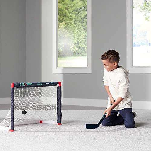 image for Franklin Sports NHL Seattle Kraken Mini Hockey Set - Kids Indoor Knee 