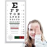 Tabla Optométrica LED para Exámenes De La Vista, Tabla Pared con Iluminación LED, Marcas Rojas Y Verdes, Distancia De Medición De 2,5 M Y Iluminación Uniforme Ideal para Hospitales Y Escuelas.