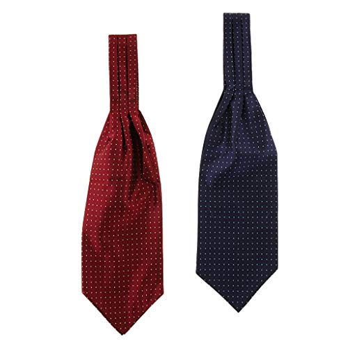 Conjunto De 2 Gravatas De Seda Polka Dot Dos Homens Laços Jacquard Tecido Presentes Casuais Ascot
