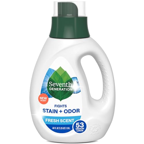 Seventh Generation Laundry Detergent, 40 oz (53 loads), Fresh Scent, Fights Stains & Odor,...