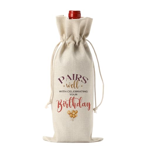 Regalo de cumpleaños para mujeres y hombres: elegante bolsa de vino FBCCZEY para fiestas