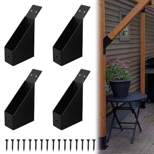 HEBEOT 45-Degree Angle Bracket Support for Pergola, Gazebo, DIY, Garage - 9.7*4.5*14.5*5.4*5 Cm (4pcs)