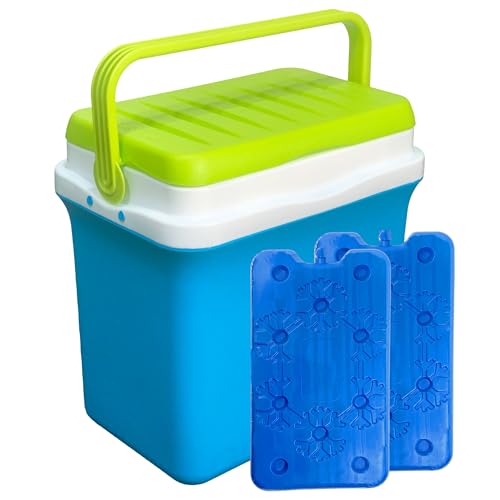 Sicignano - Nevera portátil con congelador 400 ml - Mango ergonómico, apto para camping, picnic, actividades al aire libre (Frigo Box + 2 placas, 22,5 l)