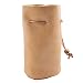 Handmade PU Drawstring Bags, Ultra-thin Soft Full Grain Drawstring Leather Pouch Purse, Brown