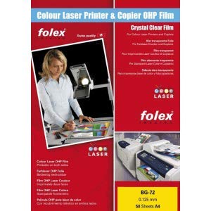 FOLEX Lot de 50 feuilles de papier laser transparent A4 125 microns
