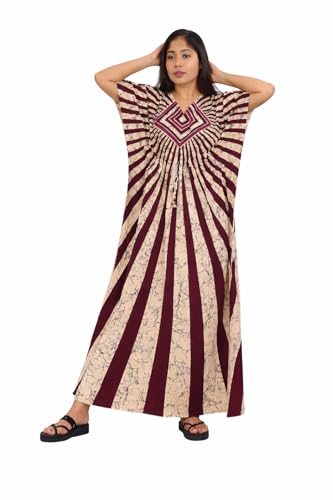 Image of Pure Cotton Indonesian Kaftan Nighty Full Length