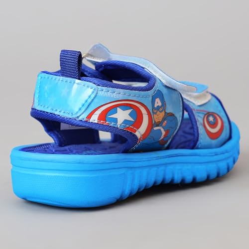 Image of Kidsville Official Marvel Comic Captain America Printed Sandals For Kids Boys Anti-Skid Comfortable | Adjustable Double Strap Closure | Flexible & Lightweight Footwear for Baby