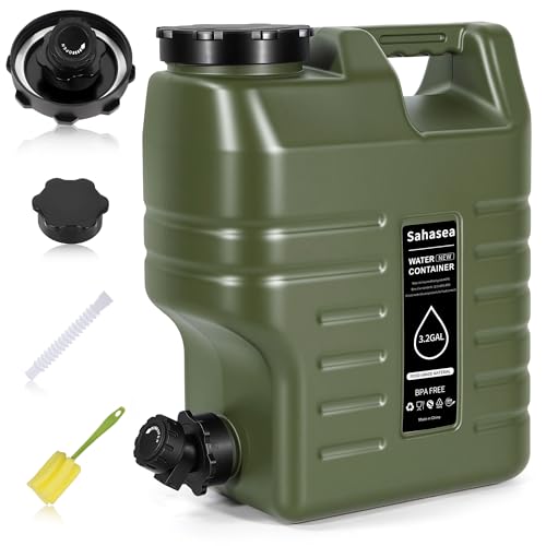 Sahasea 3.2 Gallon Water Jug, Portable Camping Water Jug Dispenser