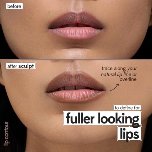 Image of Ruby's Organics OneStick Lipstick for Women- Sculpt, Lip and Cheek Contour Crayon, Matte Finish, Lip Makeup- Enriched with Antioxidants and Vitamins, Chemical Free- Pecan