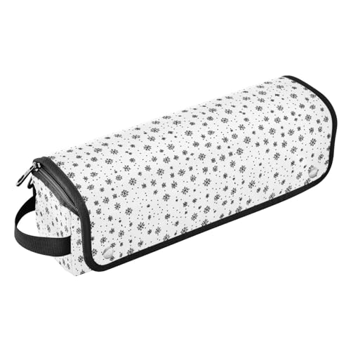 Bolsa de viaje resistente al calor para herramientas de cabello Snowflakes Marble, organizador portátil para planchas, rizadores y accesorios de cuidado capilar miniatura 1