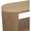 58.9 Fluted Console Table with Open Shelf, Modern Wood Entryway Table Rustic Curved Long Sofa Table Behind Couch for Hallway Entrance Living Room Foyer Farmhouse Mesa De Entrada, Natural