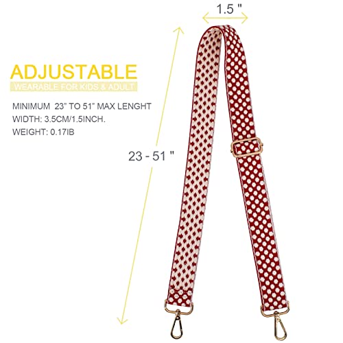 Image of Red Crossbody Straps for Purses Replacement Crossbody Wide Guitar Purse Strap for Handbags
