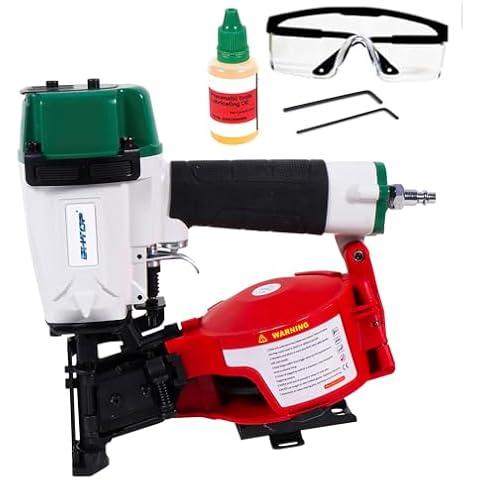 BHTOP Mexican Style CN45N Roofing Nailer, 15 Degree Roofing Nail Gun, 3/4-Inch to 1-3/4-Inch Coil Nails, 120-pcs Load Capacity Coil Naile Cover