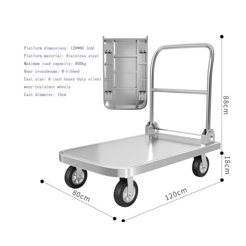 Carretilla plegable multifuncional con ruedas de 6 pulgadas miniatura 2