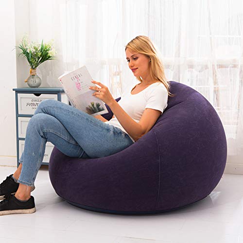Calidaka Bean Bag Chair (No Filler), Air Sofa Outdoor Inflatable Lazy Sofa Chair,Washable Couch Bean Bag Chair Folding,For Organizing Plush Toys Or Memory Foam-Blue #TOP1