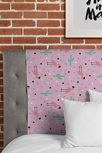 Image of Society6 Society 6Doodle by Meg Flamingo and Cactus Tapestry, 60 in x 80 in, Multi