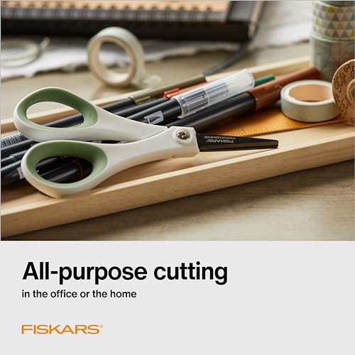 Fiskars 1067270 All Purpose Scissors (2-Pack) - High Performance And Designed For Comfort And Cutting Sticky Materials - Sharp To Cut, But Soft To Hold - Perfect For Everyday, The Office, And Arts & Crafts thumb #2