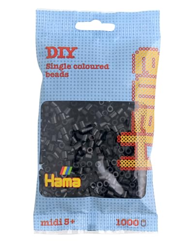 Hama 207-18 Beads - Black (1000 Midi Beads)