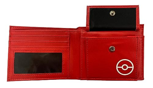 William Lamb Pokemon Faux Leather Wallet with Coin Compartment & Card and Note Slots, Black, Red, White, 13 X 9 X .7cm, Modern3