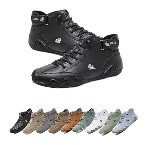 [DMGYCK] Italian Handmade Leather High Boots Waterproof Mens Non-Slip Breathable Outdoor All Season High Top Chukka Boots Fashio