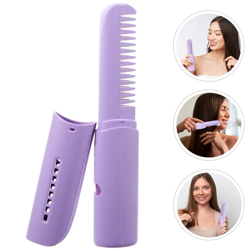 Cepillo alisador de cabello recargable USB Ipetboom, peinilla caliente inalámbrica portátil con masajeador de cuero cabelludo para peinados lisos miniatura 3