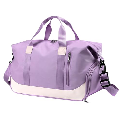 Bolsa de Viaje 35L Bolsa de Deporte Impermeable, Bolsa de Fin de Semana con Compartimento Zapatos Hombre Mujer, Bolsa de Transporte Bolsa de Equipaje, Bolsa de Noche Bolsa de Gimnasia Yoga (Púrpura-2)