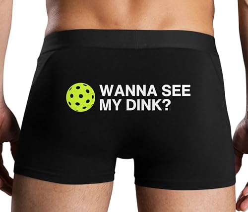 Knaughty Knickers Wanna See My Dink Pickleball Great Suggestive Gift Want To Black Mens Boxer Brief Sexy Adult Design