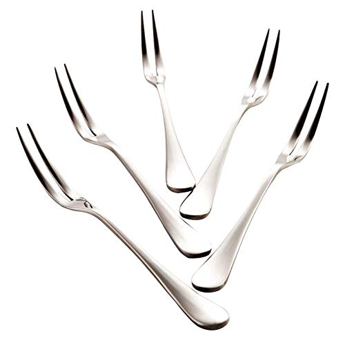 Fourchette à gâteaux design lune qui ne plie pas en acier inoxydable set de 5 pièces