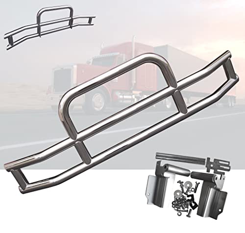 QSC Truck Parts Polished 304 Stainless Steel Deer Bumper Guard w/Bracket for Cascadia 08-17