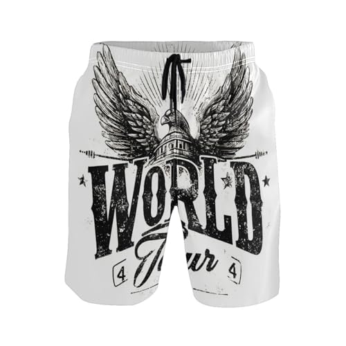Short de plage athlétique de running American Bird World Tour pour homme actif