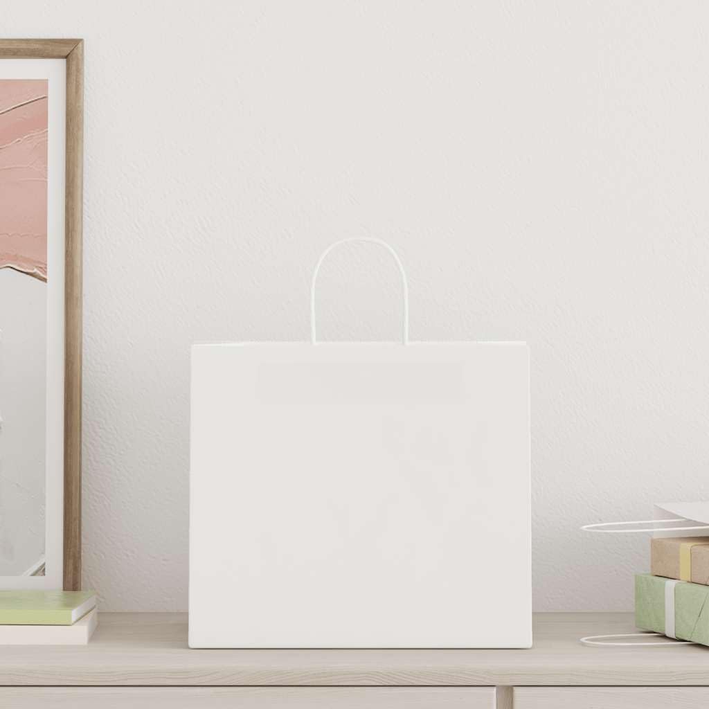 Molumvel Torby papierowe 250 szt. z uchwytami 32 x 22 x 28 cm białe