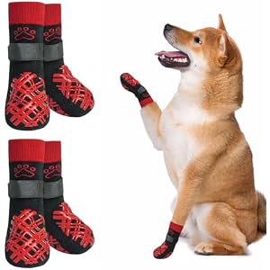 BEAUTYZOO Anti Slip Dog Socks, Dog Shoes for Hot Pavement & Hardwood Floors