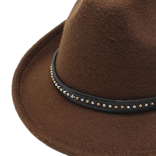 Image of Fedora Hats Classic Decorative Panama Hat for Stage Performance Events Travel Deep Brown|Clothing Shoes & Accessories|Mens Accessories|Hats