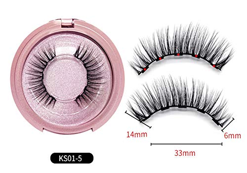 Preisvergleich Produktbild Heroine Magnetische Wimpern, Magnetic Eyeliner, 3D Künstliche Magnetische Wimpern, 5 Magnete Wimpern Mit Wasserdichtem Langlebigem Magnetic Eyeliner, Wiederverwendbare Falsche Magnetic Eyelashes,Ks01