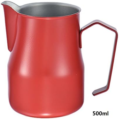 Emousport Wholesale Coffee Pitcher Stainless Steel Milk Frothing Pitcher Jug Espresso For Coffee Moka Cappuccino Latte Drink Barista Craft (orange, 350ml)