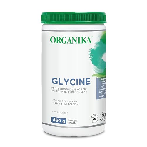 Organika Glycine Powder – Proteinogenic Amino Acid – Aids Protein Synthesis, Collagen Formation, Joint and Muscle Health, Calming Effect – 450g