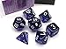 Chessex Dice Polyhedral 7-Die Translucent Dice Set - Purple/White