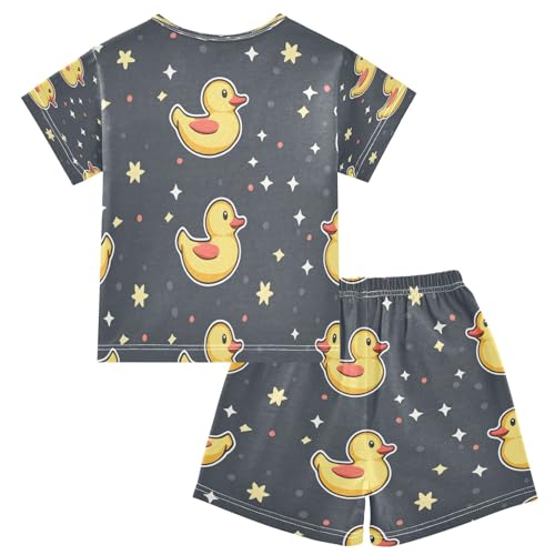 senya Funny Duck Swim S Summer Pajamas Set Short Cotton Sleepwear 2 Piece2