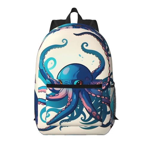 Sac à dos voyage pieuvre bleu violet 43,2 cm grand volume