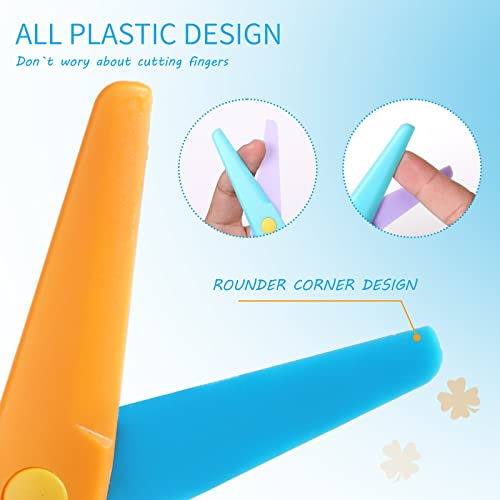 6Pcs Preschool Training Scissors,Children Safety Scissors Toddler Training Plastic Safety Kids Learning Scissors Art Craft Scissors (6 pcs) image 2