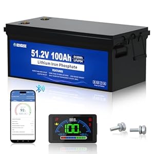 DCHOUSE 48V 100Ah LiFePO4 Bluetooth Batterie