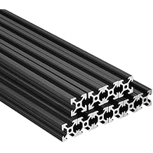 MECCANIXITY 10 Pcs V Slot 2020 Aluminum Extrusion European Standard 300mm 11 Inch Length Anodized Rail Black for CNC DIY 3D Printer and Industrial