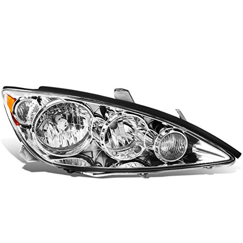 DNA MOTORING OEM-HL-0094-R Chrome Housing Factory Style Right Side Headlight Lamp Replacement For 05-06 Camry