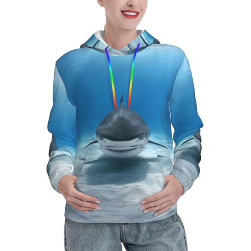 Sweat à capuche graphique imprimé requin tigre et sweat automne femme tendance