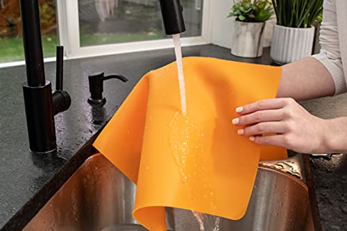 Image of GASARE, Set of 2, Extra Large, Thick, Silicone Mats for Kitchen Counter, Heat Resistant Mats, Countertop Protector, Non-Slip, Easy to Clean, 25 x 17 Inches x 1.4mm, Orange
