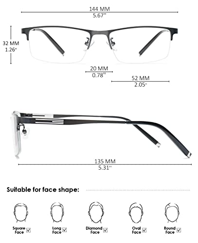 KOOSUFA Photochromic Reading Glasses Sun Readers Eyeglasses Semi Rimless Lightweight UV Protection Sunglasses Eyewear for Men Women 2 in 1 Lenses Darken In Sunlight Grey 2.0 - Image 2