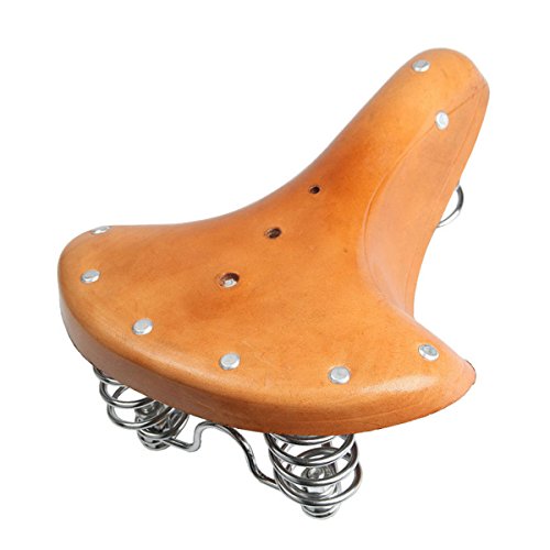SENQI Bicycle Saddle Mountain Bike Retro Saddle Genuine Leather Cowhide
