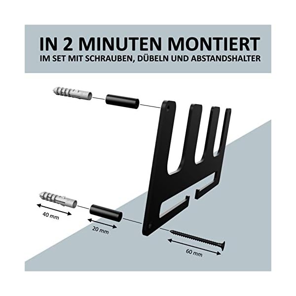 Meistergut® Premium Wandhalterung für Makita Akkus aus massivem Stahl [MADE IN GERMANY] - Stabiler Akkuhalter für Ordnung in der Werkstatt und Auto inkl. Befestigungs-Set - Profi Anbringung – Bild 8